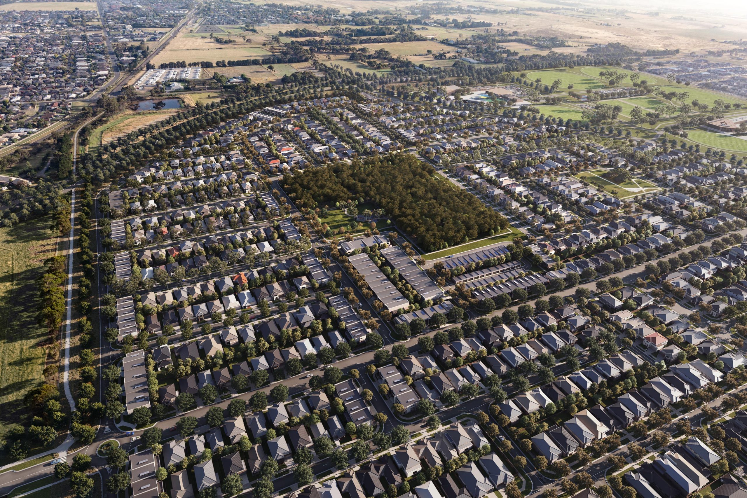 Artist Impression Render Aerial of The Reserve